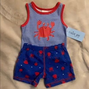 Precious onesie with shorts set. 💙🦀